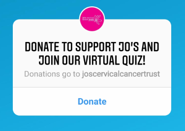 Donate to Jo's through Instagram