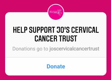 Instagram donation sticker