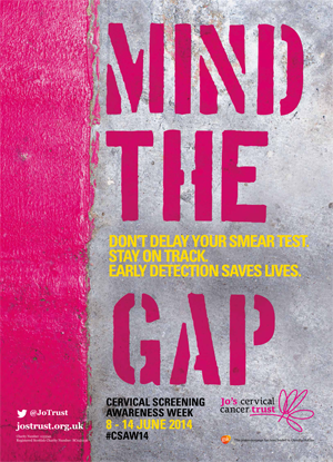 Mind the Gap - Jo's Cervical Cancer Trust poster campaign 