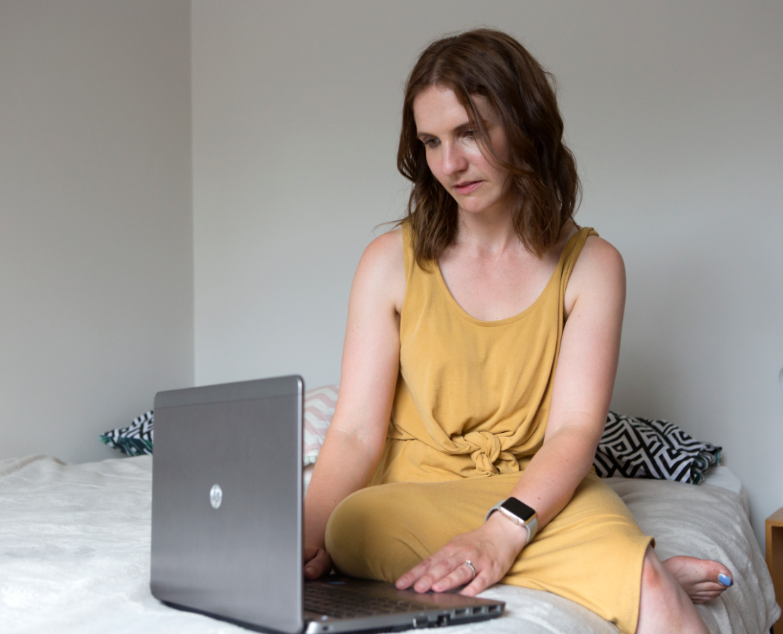 Woman using the Forum