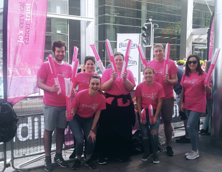 Charity event volunteers
