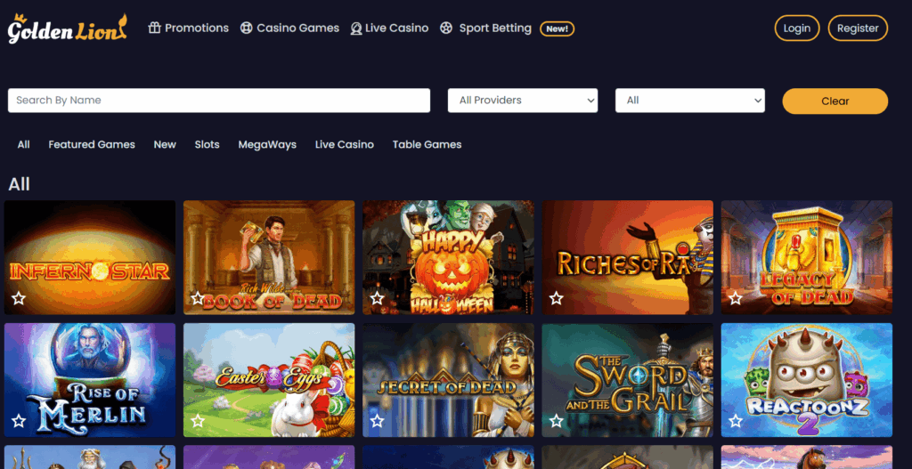 Golden Lion Casino Banner